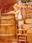 A Boy At A Water Barrel by Benito Rebolledo Correa